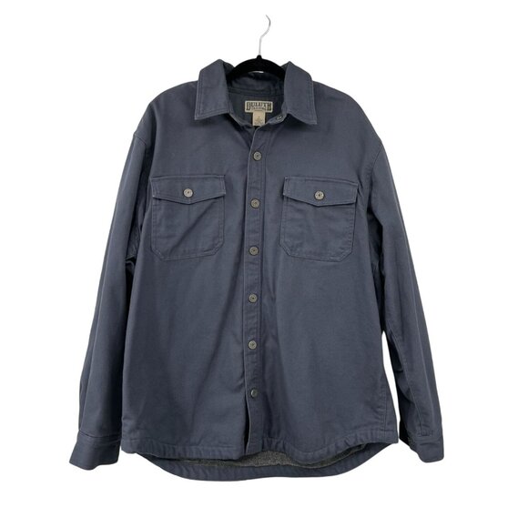 Duluth Trading Co Fire Hose Shirt Jac Mens L Blue Fleece Lined Work Jacket - Picture 1 of 13